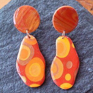 Handmade Abstract Polymer Clay Earrings